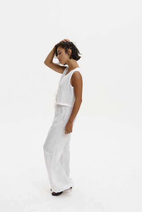 BASIC LINEN ELASTIC VEST
